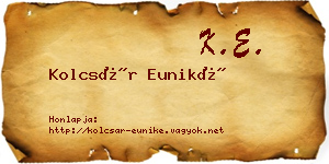 Kolcsár Euniké névjegykártya